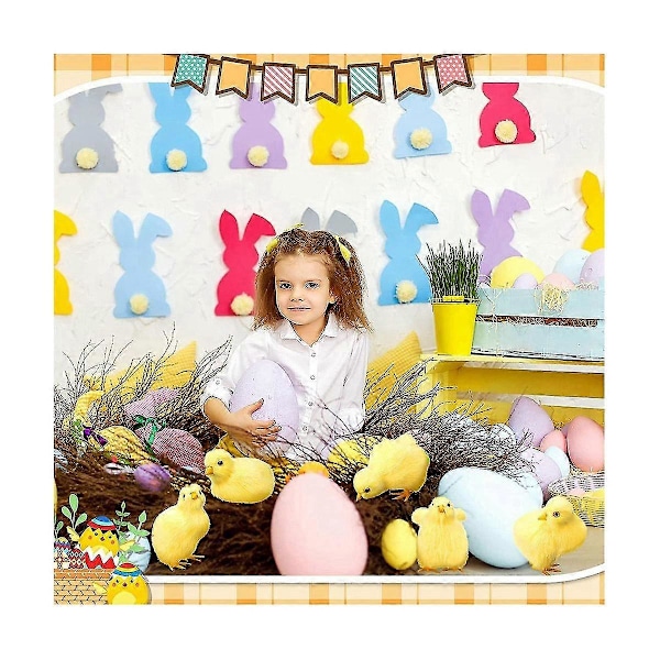 10 st Easter Baby Chicks Mini Kyckling Plyschdjur Liten Kvittrande Kyckling Plysch Realistisk Djur