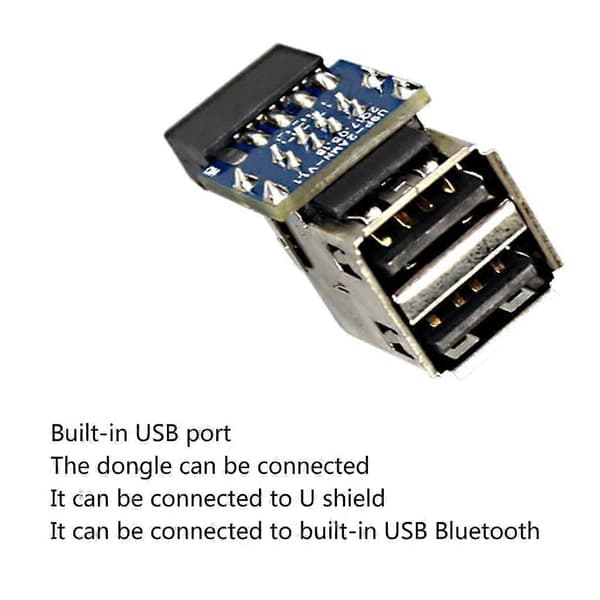 Desktop Motherboard USB-stik 9-pin til Dobbelt USB2.0 Port Frontpaneladapter