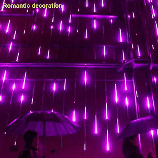 LED-valot juhliin, suihku, sade, joulukuusi, puutarha, ulkokäyttöön, violetti Q