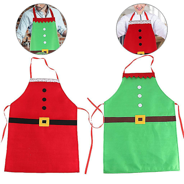 Julförkläde för Vuxna, Tomteförkläde, Elf-Förkläde, Justerbart för Julfest, Kock, Matlagning, Restaurang, Husstädning, Trädgårdsarbete