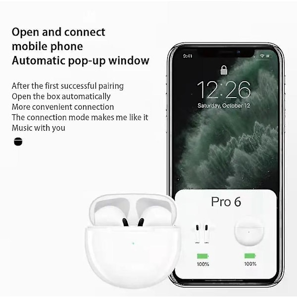 Pro6 Bluetooth True Wireless Tws Brusreducerande Hörlurar Micro-in-ear - Orange