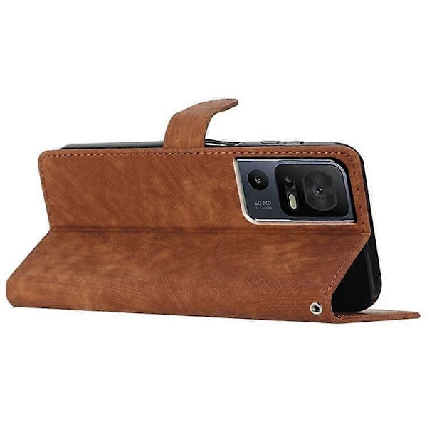 Kompatibel med TCL 40 SE Etui med Håndledsrem Hud-berørings Wallet Læder Telefon Cover Brown