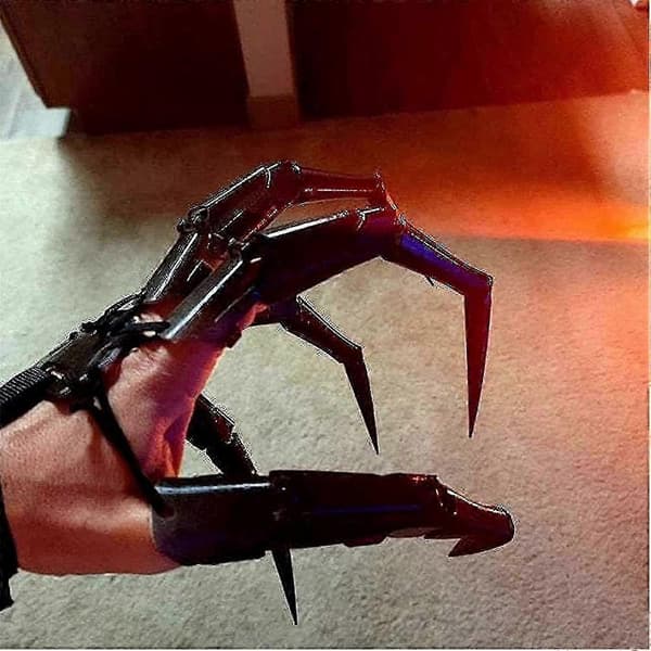 Halloween Artikulerede Fingerhandsker Fleksible Led Skelet Hænder