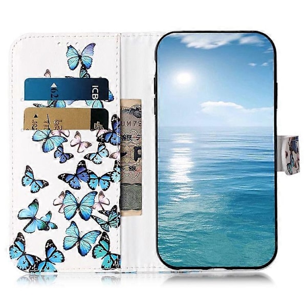 Kompatibelt för Oppo A79 5G PU Läder Mönster Fodral Flip Plånbok Mobilskal Blue