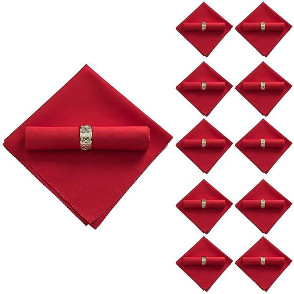 10 stk 48x48cm Polyester Stoffservietter For Restaurant Bryllup, Stor Rød