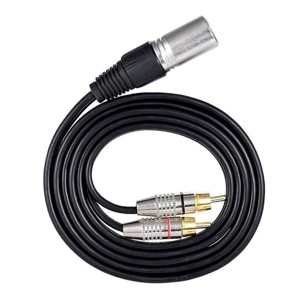 1 XLR han til 2 RCA han stik stereo lydkabel konnektor (1,5 m)