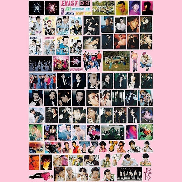 Kpop-poikabändi EXO Exist -tarrat 100 kpl, EXO-tarrapakkaus, söpöt EXO Exist -albumitarrat, Kpop-fanituotetarrat, EXO-lahja faneille, tytöille, tyttärelle