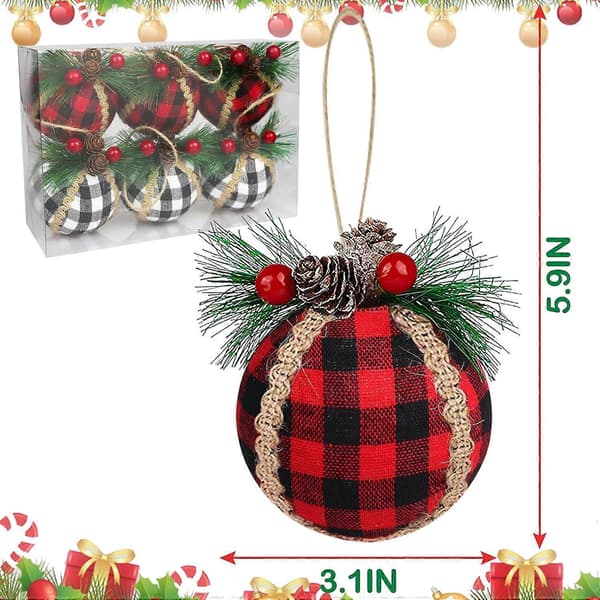 6 st Jul Buffalo Plaid Kulor Ornament
