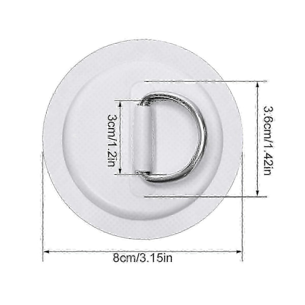 4 stk. D-ring Patch til Oppustelig Båd Kajak Sup Cirkulær D-ring Pad Rustfrit Stål D-ring Spænde Pvc Patch Paddleboard Kano Rafting Tilbehør b Db E