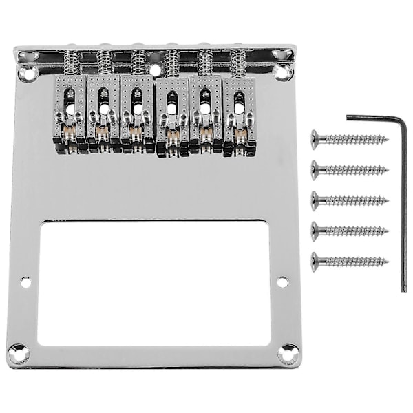 6 Roller Saddle 6-strängad Humbucker Gitarrstall för Tele Gitarr (Krom)