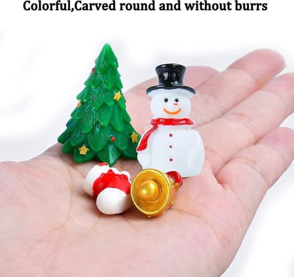 11 Miniature Resin DIY Havefigurer, Juleminiaturepynt Sæt