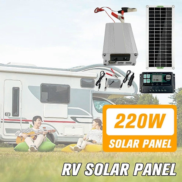 200W aurinkopaneelisarja 12V - 220V akkulaturi 100A:lla