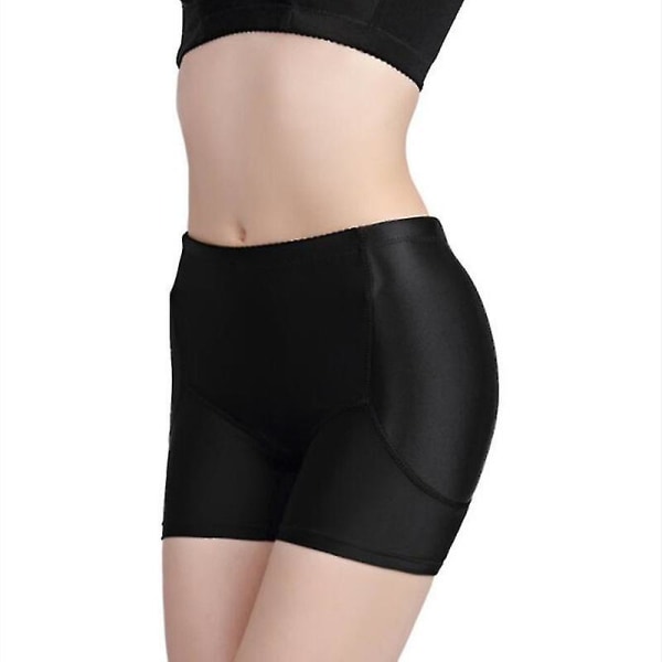 Naisten pehmustetut saumattomat Muotoiluhousut Alushousut Butt Lifter Hip Enhancer Alusvaatteet Shaper Shortsit Irrotettavat pehmusteet S-5xl black M