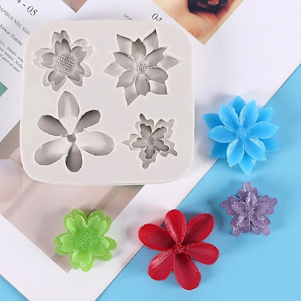 Silikone Daisy Kirsebærblomst Formet Slik Chokolade Bageforme DIY Blomst Cupcake Topper Fondant Kage Dekoreringsværktøj Perfekt Gave Til Bageentusiaster