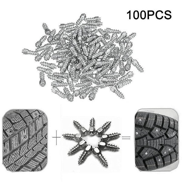 200kpl 9mm Rengasnastoja Kovametalliruuvit Liukueste Jäänesto Autoihin/SUV:ihin/ATV:ihin/UTV:ihin Asennustyökalulla C Wuqx