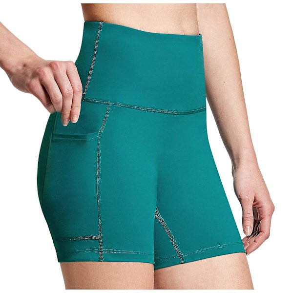 Tflycq Träningsleggings för kvinnor Fitness Sport Löpfickor Leggings Yogabyxor Green L