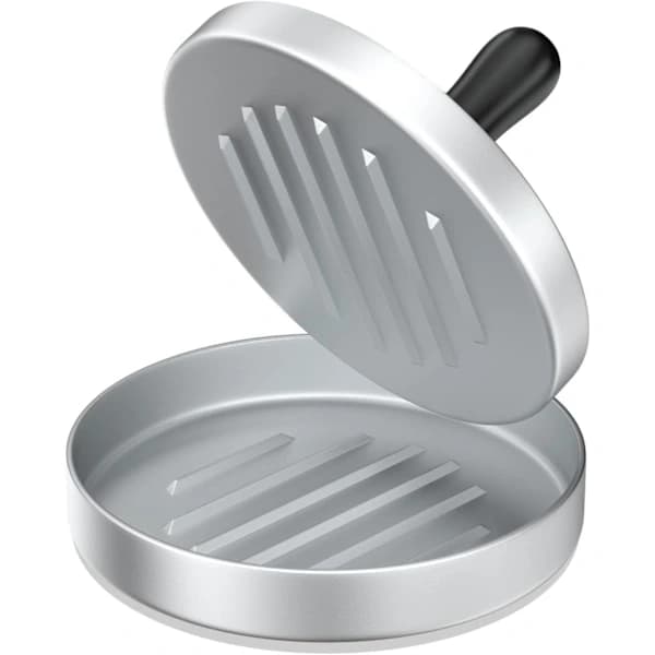 Hamburgerform, non-stick aluminium hamburgerform, til at presse kød og grille eller bage hamburgerform (sølv).