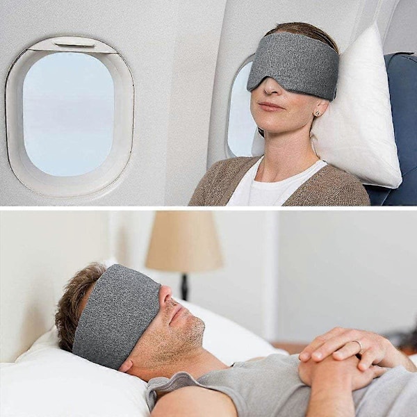 100% Handgjord Sömnmask i Bomull Blackout - Bekväm & Andningsbar Ögonmask för Sömn Justerbar Blinder Ögonbindel Flygplan med Resepåse - Be