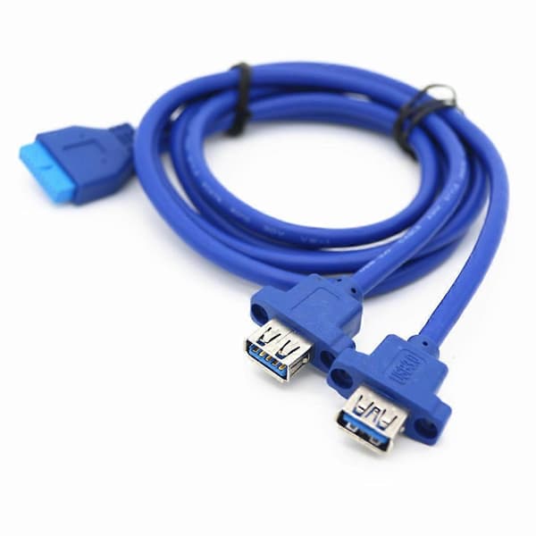 5 Gbps 20-pin til dobbelt USB 3.0 han PC-bundkort baffel linjeledning skruepanel