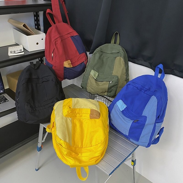 Trendig Cool Canvas Dam Ryggsäck Kvinnlig Fritid Laptop Ryggsäck För Högskolestudenter Skolväska Flicka Pojke Reseryggsäck Bokväska Red