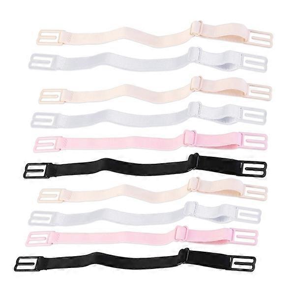 10 stk. Justerbare BH-stroppklips for kvinner, sklisikker BH-spenne, elastisk BH-stroppholder (tilfeldig stil)