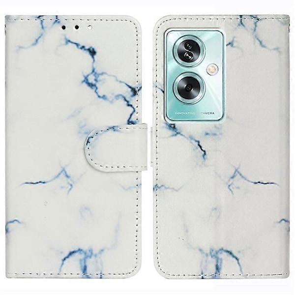Kompatibelt för Oppo A79 5G PU Läder Mönster Fodral Flip Plånbok Mobilskal White