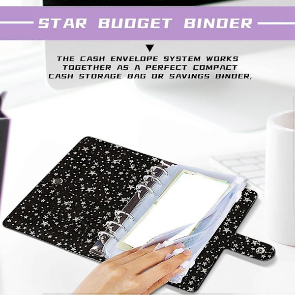Star A6 Binder Lomme, Til Budgettering, Binder Lomme Kontant Kuvertpung, Budgetplanlægnings Notesblok
