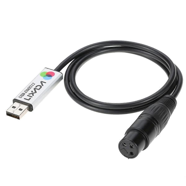 Lixada USB til DMX Interface Adapter LED DMX512 Computer PC Scenebelysningscontroller Lysdæmper