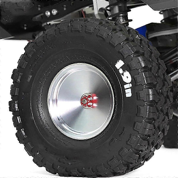 4 st/set 1,9 tums retro spegelhjulnav i metall för SCX10 -4 RC bilmodifieringstillbehör Universal Silver B