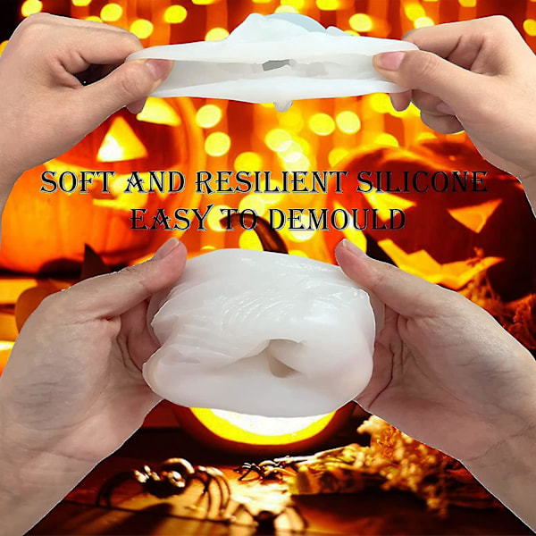 3D Kranie Lysform Søjle Halloween Silikone Resin Form Til Aromaterapi Lys Resin Støbning Hjemmelavet Voksfremstilling Polymer Ler DIY Håndværk