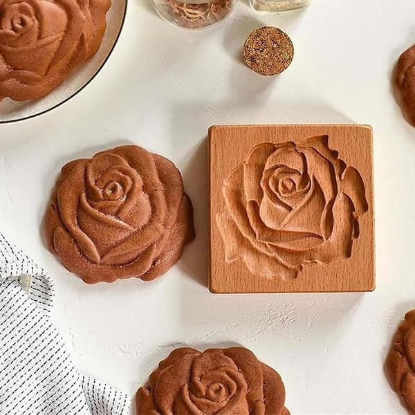 Ros-/Kotteformad Träform för Kakor Choklad Isbitar Form Inflyttningspresent Red Rose