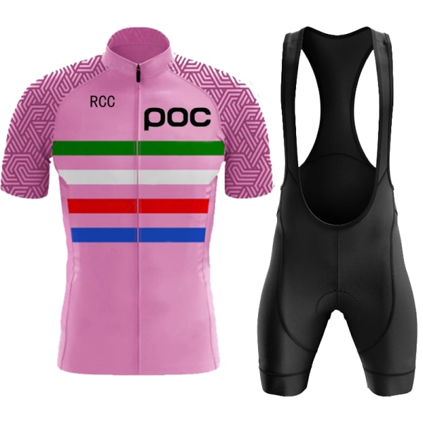 RCC POC Herr Team Cykeltröja Set Sommar Sport Racing Cykelkläder Cykelkläder Cykel MTB Maillot Ropa De Ciclismo Black Asian sizes-4XL