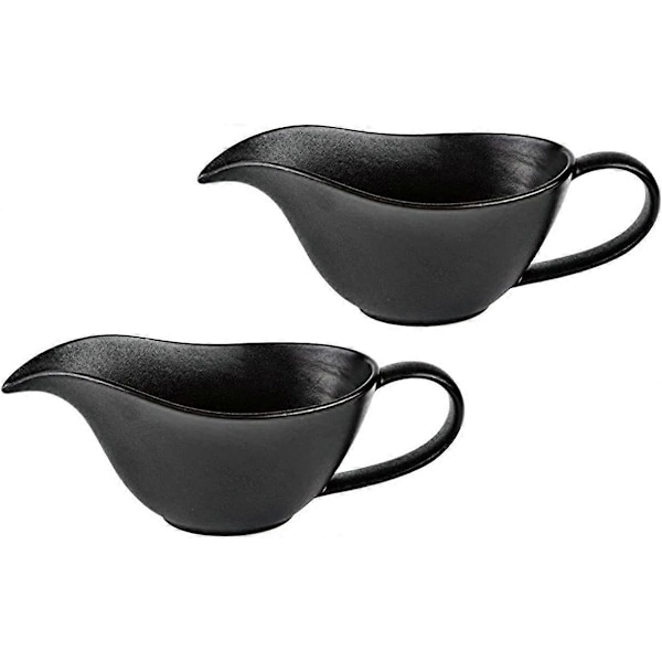Set med 2 Klassiska Porslins Såssnipor Gräddkannor med Lätt Hällpip. 20 cl