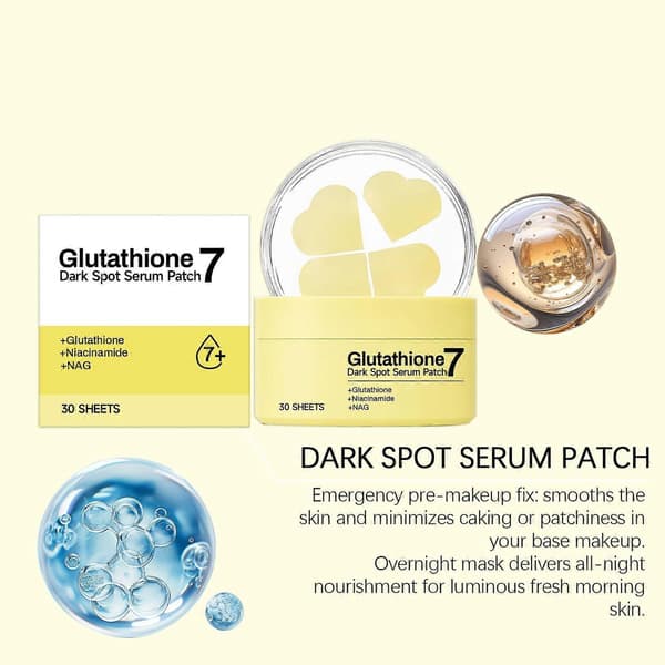 Glutathion Mørke Pletter Serum Patch til Ansigt, Ujævn Hudtone & Glød Booster, 30 Ark 3pcs