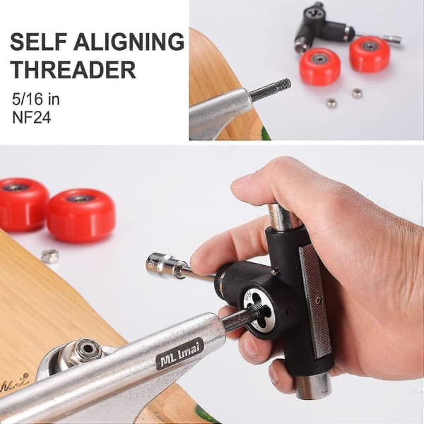 Skate Tool Alt-i-Én Multifunktionel Skateboardværktøj med Skateboard Griptape Viskelædersæt