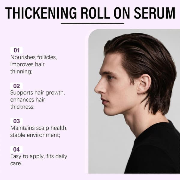 Förtjockande Roll-On Serum Hårväxtserum Hårbottenbehandlingar Minskar Håravfall Hårväxtserum Roll-on för Kvinnor 2pcs