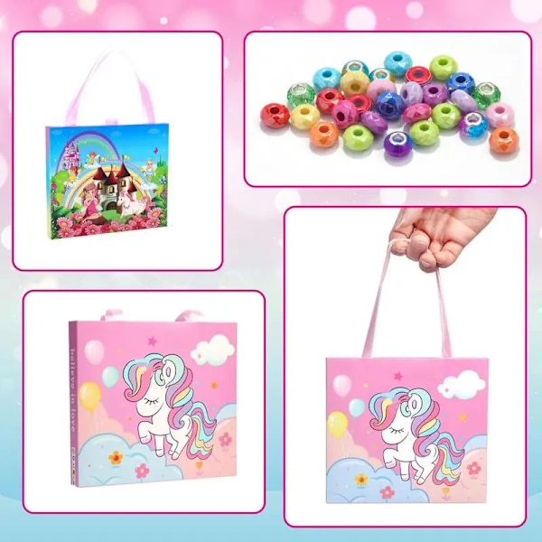 Princess Bead Set Gör-det-själv-armband pärlsats för barn Bärbart halsband Armbandsringstillbehör för flickor style 2