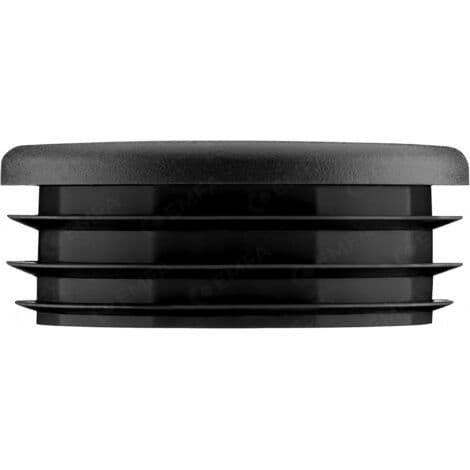 5 runda rörpluggar, 15 mm, svart, polyeten, för möbler och staket
