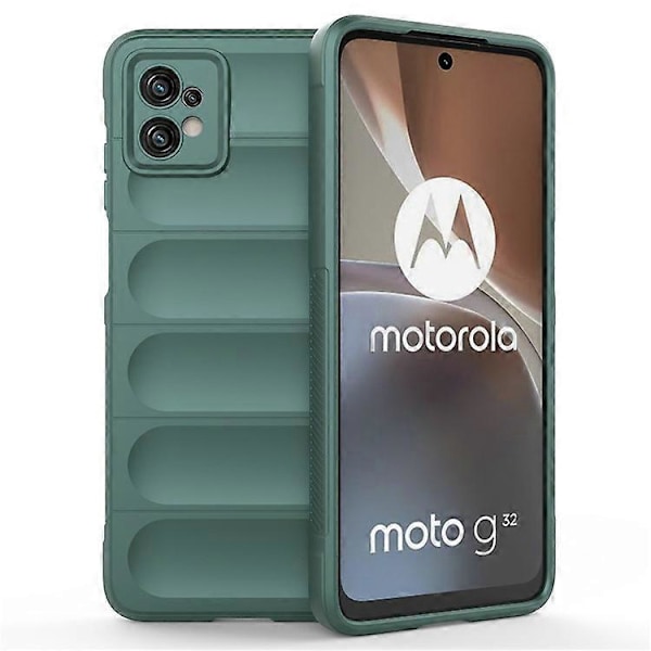 Kompatibelt för Motorola Moto G32 4G Robust Baksida Flexibelt TPU Anti-repskydd Green