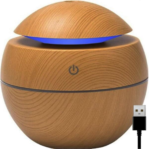 Ultralyd Aroma Diffuser med Farverig LED-belysning, Luftfugter, Soveværelse, Æterisk Olie Diffuser