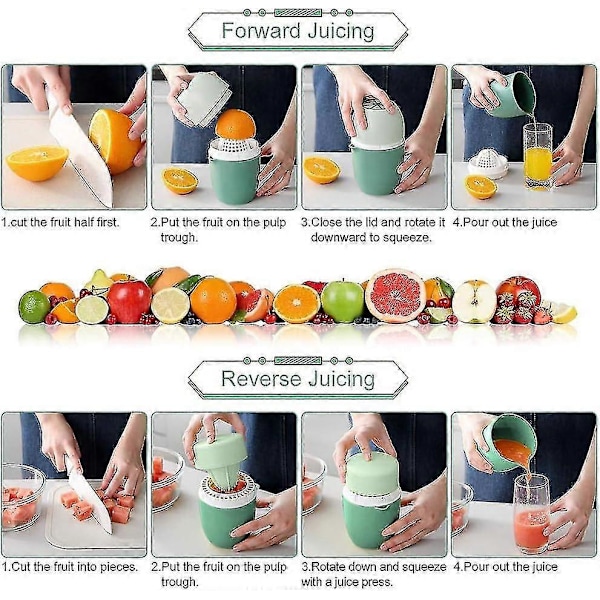 Manuel Citrus Juicer Citronpresser, Manuel Frugtpresser med Dobbelt Formål, Frugtpresser til Citroner/lime/appelsin/grapefrugt - Pink-ZZY