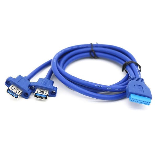 5 Gbps 20-pin til dobbelt USB 3.0 han PC-bundkort baffel linjeledning skruepanel