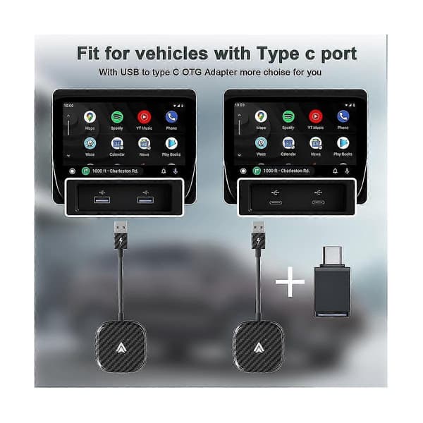 Langallinen langattomaksi Android Auto -dongle, langaton Android Auto -sovitin, Plug Play 5G BT USB -auton tekoälylaatikko