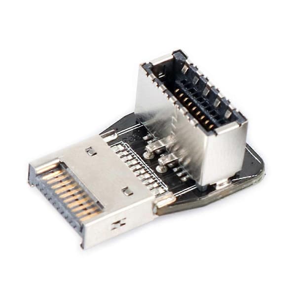 USB3.1 20-Pin Typ-E Gränssnitt Förlängning 90 Graders Höger Vänster Vrid Adapter