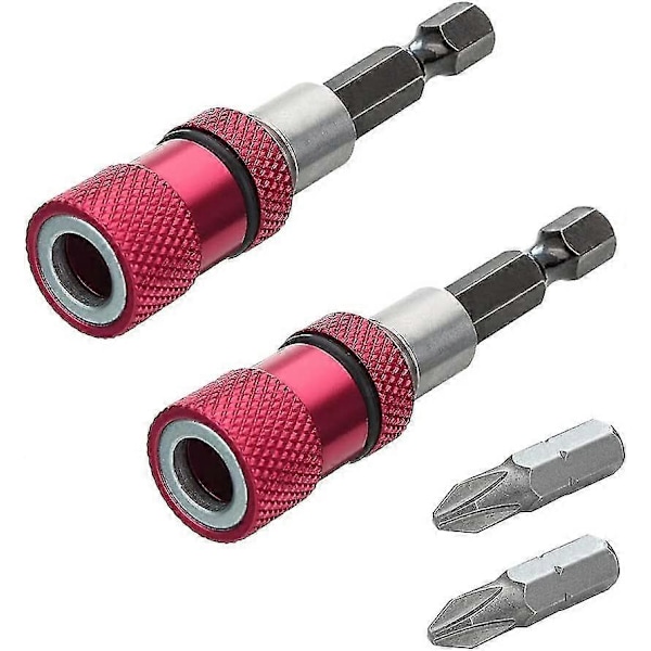 2 kpl Magneettinen ruuvikärjen pidike syvyysrajoittimella 1/4 tuuman ruuvimeisselin istukka magneettinen kipsilevyhylsyn ruuvikärjet pikavapautustankoon