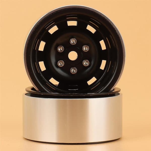 4 stk. 1,9 tommer Metal Beadlock Fælghub til 1/10 Rc Crawler Bil Sort
