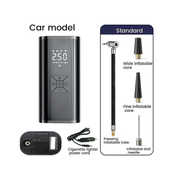 Bärbar Bil Luftpump Däckpump Smart Inflator Elektrisk Inflatorpump B