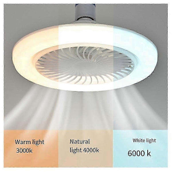 Trefärgad LED Rums Soffbord Takfläkt Lampa Fjärrkontroll Smart Kök Sovrum Fläktlampa