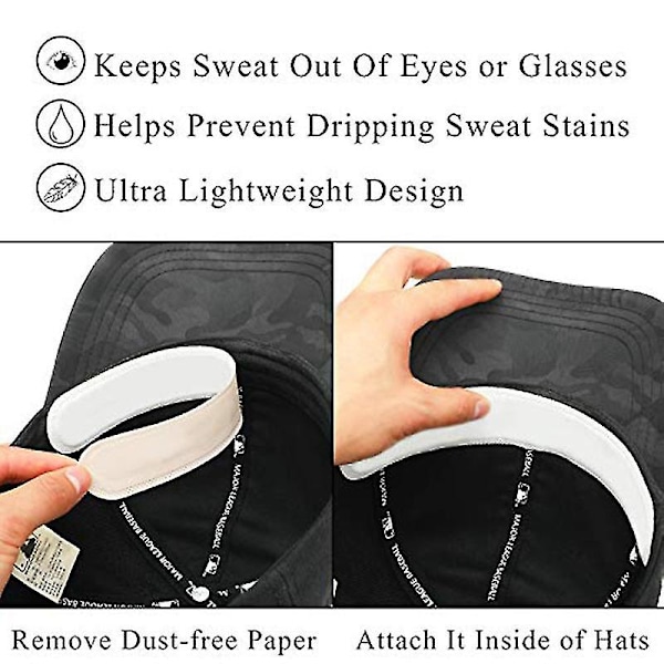 30 stk./sæt Golf Hat Liner Cap Beskyttelse Indlæg Pandebånd Sweatband Engangs Hat Liner Fugtabsorberende Sved Puder