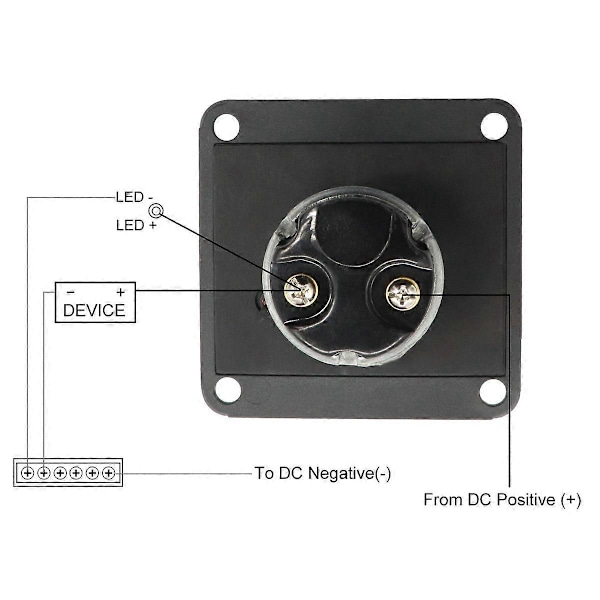 DC 12V 10A 2-positions tændingskontakt On/Off nøglekontakt med panel + 2 nøgler